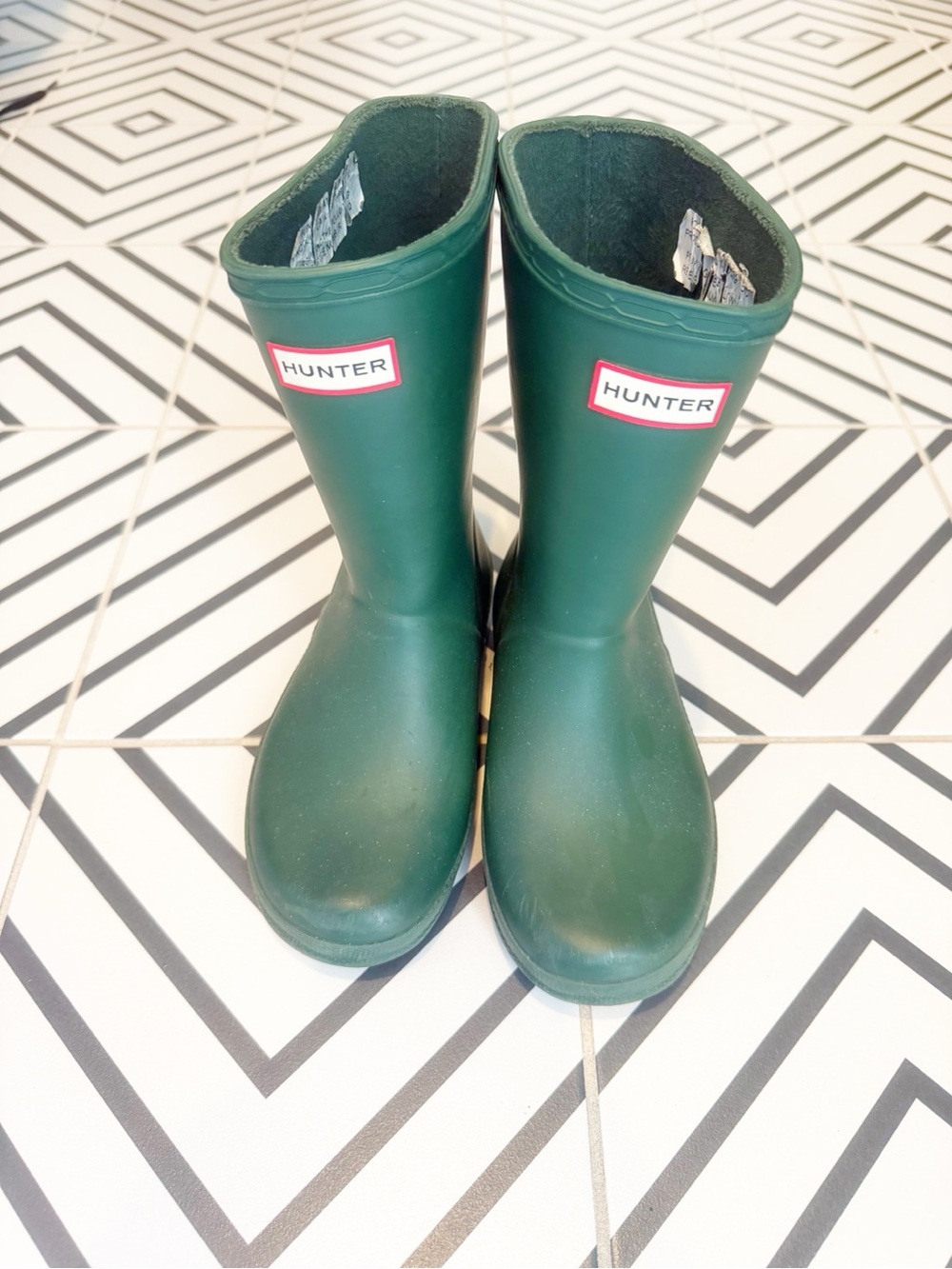 Hunter Kids Forest Green Waterproof Rain Boots Size 12/13